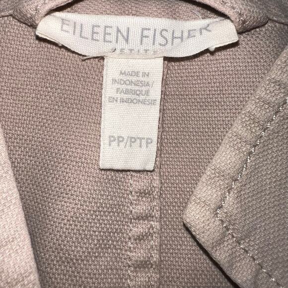 Eileen Fisher Khaki Organic Cotton Hemp Stretch Stand Cottagecore Jacket Sz XSP - Picture 9 of 10
